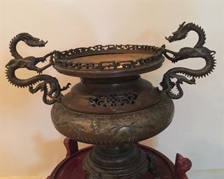 vintage bronze  incense burner 
