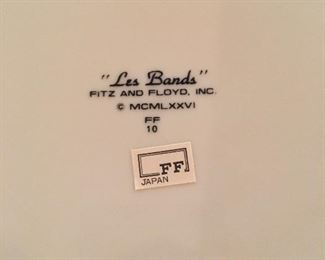 Fitz & Floyd vintage Les Bands pattern