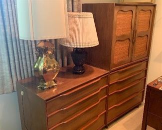 vintage mahogany chest and wardrobe by Hickory Furniture 