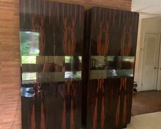 pair stunning Pace Furniture lacquered wardrobes