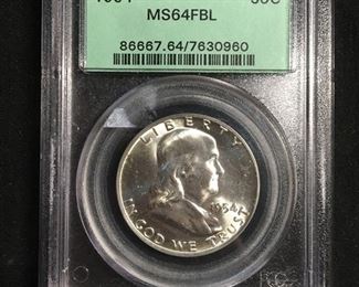1954 United States Franklin Silver Half Dollar - PCGS Graded MS 64 FBL - Old Label - Nice