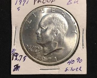 1971-S United States Eisenhower Proof 40% Silver Dollar Coin