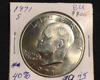 1971-S United States Eisenhower Proof 40% Silver Dollar Coin
