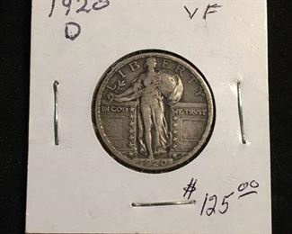 1920-D United States Standing Liberty Silver Quarter - 90% Silver Coin