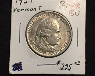 1927 United States Vermont Silver Half Dollar - 90% Silver Coin