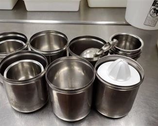 (12) Metal Containers With 2 Scoops