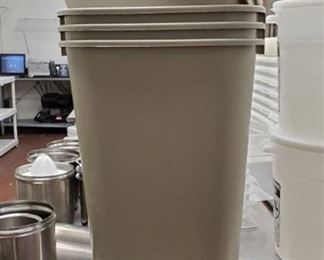 (4) Small Trash Cans