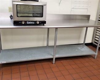 8ft Stainless Prep Table With Back Splash