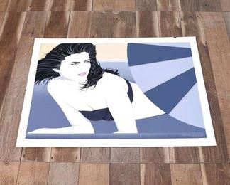 Litho X/350 Carlos Sanchez Girl W Umbrella-Damaged