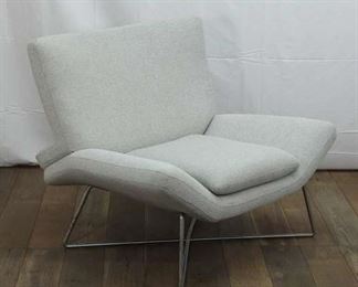 Modernist Gray Wing Armchair