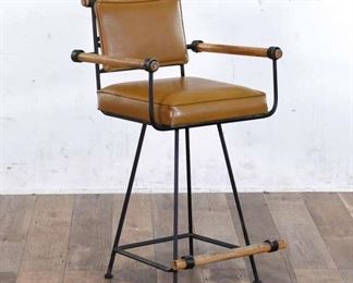 Cleo Baldon Leather Swivel Bar Stool