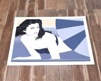 Litho X/350 Carlos Sanchez Girl W Umbrella