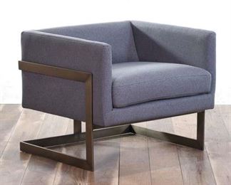 Modernist Bracket Frame Cadet Gray Armchair