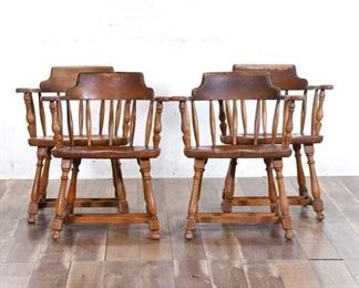 Set 4 American Colonial Captain'S Dining Chairs