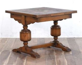 Gothic Revival Expandable Trestle Base Dining Table