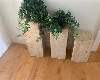 Travertine pedestals