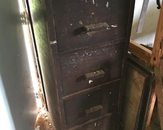 Red River Army Depot wooden file cabinet