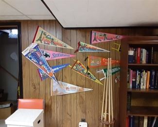 Sports pennants from different various teams