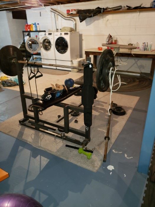 WEIGHT BENCH WITH ALL WEIGHTS