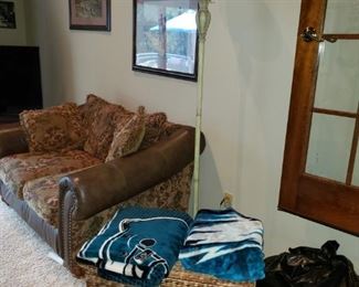 wicker basket and lamp