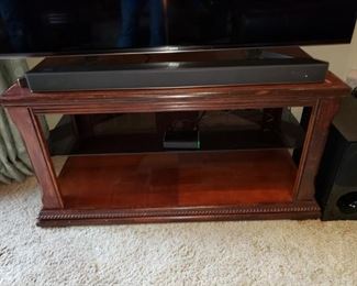 tv table and speaker