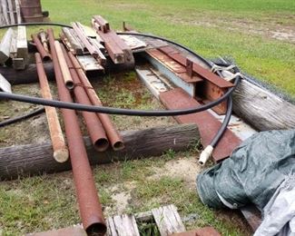 heavy steel pipe and I beams