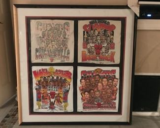 Chicago Bulls tee shirt wall decor