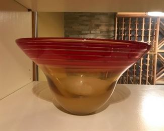 Waterford Red and Amber Bowl