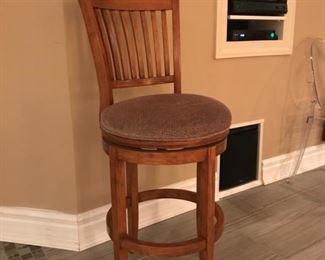 Wood high back stool