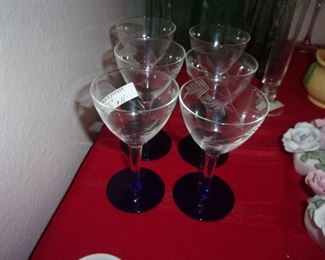 Set of 6   Cobalt and Clear  $15