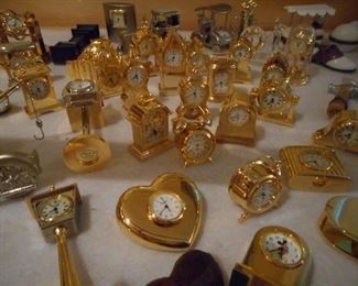 Extensive collection of miniature clocks