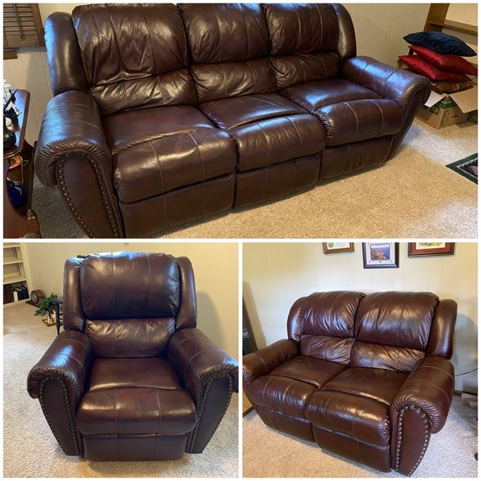 Lane Leather Living Room Suite