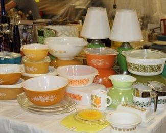 VINTAGE PYREX, MATCHING TOUCH LAMPS