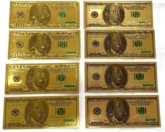 $100 Franklin Colorized Gold Foil Polymer Replica Banknote Series