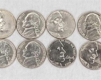 Complete Uncirculated Set Westward Journey 2004-2005 Jefferson Nickel