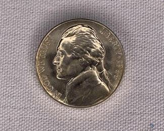 1944-D 35% Silver War Nickel, Brilliant Unc