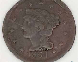 1854 US Braided Large Cent