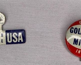 1964 Presidential Campaign Buttons for Goldwater and LBJ