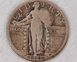 1925 Silver Standing Liberty 25c