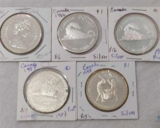 1986-1988 Canadian Silver Dollars