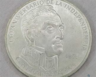 1971 Panama Simon Bolivar Silver 20 Balboas Coin 4.6 oz Bullion