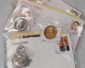 John Wayne Coin and Presidents First Day of Issue Coins and Stamp Envelope Sets