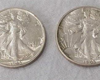 1943 & 1943-S Silver Walking Liberty 50c