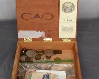 Miscellaneous Foreign, Foreign Stamps and Cigar box