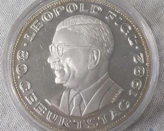 1982 Austria 500 Shilling Silver proof Coin