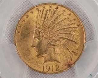 1912 US $10 Gold Indian PCGS MS62