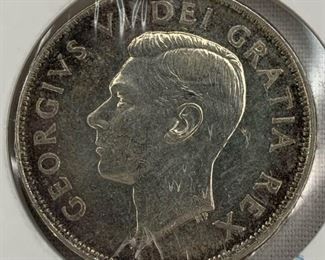 1951 Silver Canadian Dollar Coin