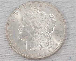 1896 US Morgan Silver Dollar Unc
