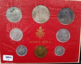 1964 Vatican City Uncirculated 8 coin Lire Set of 1964-
