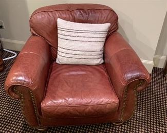 Bradington Young leather chair with ottoman